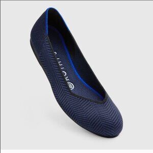 Rothy’s Midnight Metallic Herringbone Flats Size 10. RETIRED